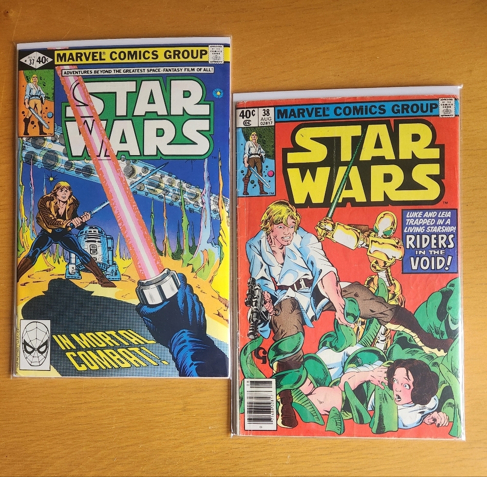 Star Wars #37 & #38, 1980s Marvel comic books (Lot of 2)